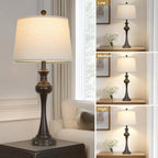 29" Tall Brown Table Lamp, 3-Way Dimmable Touch Control Bedside Lamp with USB A+C & AC Outlet for Bedroom, Living Room (1 Pack)