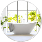 Fabuday Silver Round Mirror 30 Inch - Big Circle Mirror for Bathroom, Living Room, Hallway, Entryway, Matte Aluminum Frame Circular Mirrors for Wall Decor