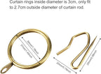 Hotop 60 Pieces 1.26 Inch Metal Drapery Curtain Rings Curtain Hanging Rings and 60 Pieces Metal Drapery Pin Hooks for Drapes Window Door Shower (Oil-Rubbed Bronze)