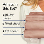 Twin Sheets Set 4 Piece - Includes 2 Pillowcases - Bed Sheets Twin Size - Soft Hotel Luxury Bedding - Cooling, Comfy, Cozy and Breathable - 1 Flat & 1 Fitted & 2 Pillowcases w/ Deep Pockets - Mauve