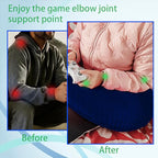 Professional Gaming Pillow for Lap; Arm Rest Pillow Gaming Lap Pillow with Crochet Support - Eliminate Pain in Gaming (Blue)