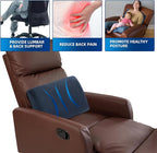 MABOZOO Memory Foam Back Support Cushion for Recliner Chair,Lumbar Support Pillow for Elderly,Extra Large Lumbar Support Pillow with Extension Straps,Navy Blue