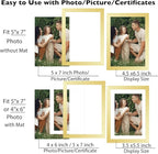 12 Packs 5x7 Picture Frames Bulk, Display 4x6 with Mat or 5x7 Without Mat, Gold Gallery Frame Set, 5 by 7 Frames Bulk Set of 12, Collage Wall Decor Photo Frame Set for Wall and Tabletop, Gold