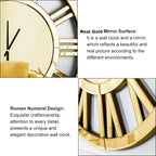 SHYFOY 18" Mirrored Wall Clock, Decorative Wall Clock with Roman Numerals, Living Room Wall Clocks, Kitchen Office Home Decor Battery Powered