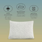 Shredded Memory Foam Pillow for Sleeping, Cooling Bed Pillows Queen Size, Adjustable Soft and Firm Pillows or Side, Back, Stomach Sleepers with Washable Removable Bed Pillow Cover