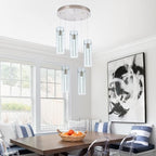 Pendant Lights Kitchen Island Kitchen Lights Modern Bubble Pendant Ceiling Light Fixture for, Dining Room, and Restaurant - 40W Integrated LED Hanging Light Dimmable. (5-Light)…