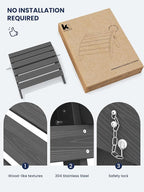 KINGYES Folding Adirondack Ottoman for Adirondack Chair, Grey