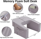 A Nice Night Lap Desk Rest Pillow for Adult,TV Trays Bed Pillow, Memory Foam Rest Pillow for Reading, Working, Playing Switch or Sitting in Bed Sofa Floor,LightGrey