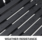 Psilvam Garden Bench, 2-Person Poly Lumber Patio Bench, All-Weather Outdoor Bench That Never Rot, Memorial Bench, Suit for Garden, Porch and Park (Black)