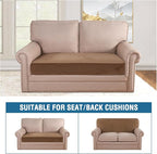 H.VERSAILTEX Velvet Stretch Individual Couch Cushion Cover Plush Slipcover for Loveseat Sofa Seat Furniture Protector Cover (1 Piece Loveseat Cushion Cover, Camel)