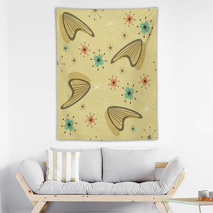 ICMOLYYENLO Boho Medieval Cat Tapestry, Abstract Atomic Starburst Geometric Aesthetic Art Wall Hanging For Bedroom Living Room Dormitory 30x40 Inches