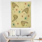 ICMOLYYENLO Boho Medieval Cat Tapestry, Abstract Atomic Starburst Geometric Aesthetic Art Wall Hanging For Bedroom Living Room Dormitory 40x60 Inches