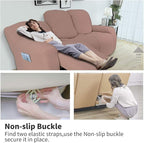 Easy-Going 8 Pieces Recliner Sofa Stretch Sofa Slipcover Sofa Cover Furniture Protector Couch Soft with Elastic Bottom Kids, Spandex Jacquard Fabric Small Checks Pink