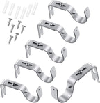 6 Pieces Curtain Rod Brackets General Adjustable Curtain Rod Holder Wall Bracket Hooks Outside Mounted Blinds Curtain Rod Bracket with Screws for 1 Inch Diameter Curtain Rod (Matt Silver)