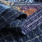 Secgo Twin Size Quilt Size - 100% Cotton Comforter Set Bedding Sets (68 * 86 Inch) with 2 Pillow Shams, Patchwork Reversible Lightweight Bedspread