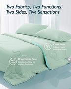 Breescape Cooling Comforter Queen Size - BlendTek™ Q-Max>0.46 Tech, Breathable Blanket for Hot Sleepers & Night Sweats Relief, Premium Lightweight Summer Bedding, 96x96 Inches, Mint Green