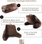 Nestl Reading Pillow for Kids, Small Bed Pillow, Back Pillow for Sitting in Bed, Memory Foam Chair Pillow, Reading & Bed Rest Pillows, Chocolate Brown Back Pillow for Bed, Arm Pillow with Pockets