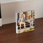 4x4 Acrylic Picture Frame 3 Pack, Clear Freestanding Double Sided Frameless Magnetic Photo Frames, Desktop Display Decor Gift