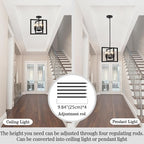 ANKYLHUA Small Black Chandelier,6-Lights Ceiling Light Fixture E12,Adjustable Hight Pendant Lights Kitchen Island,Chandeliers for Dining Room Bedroom,Entryway,Foyer