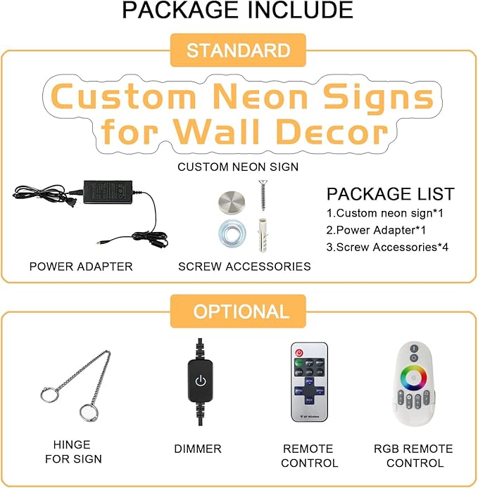 Custom Led Neon Signs for Wall Decor, Personalised Neon Lights Sign for Wedding Party Birthday Gift Name Bedroom Home Man Cave Bar Game Room(Optional 26" to 55")