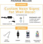 Custom Led Neon Signs for Wall Decor, Personalised Neon Lights Sign for Wedding Party Birthday Gift Name Bedroom Home Man Cave Bar Game Room(Optional 26" to 55")