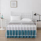 Bed Skirt King Size Ruffled Bed Skirts with Split Corners, 14 Inch Drop Dust Ruffle Bed Skirt with Platform, Teal Blue, 14'' King