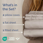 Cal King Size 4 Piece Sheet Set - Comfy Breathable & Cooling Bed Sheets Set - Hotel Luxury Bedding for Women, Men, Kids, Teens, Boys & Girls - Deep Pockets, Soft, Wrinkle Free - Oeko-Tex - Light Grey