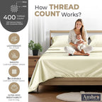 Tencel Sheets 4 Piece King Size - 100% Eucalyptus Lyocell King Size Sheets Set - Soft, Cooling & Breathable for Hot Sleepers - 16” Deep Pockets Hotel Quality Bedding Set - Ivory