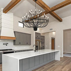 Black Chandelier 36-Light Industrial Iron Candle Chandelier Modern Suspended Farmhouse Chandeliers Pendant Light Fixtures for Dining Room Bedroom Living Room Kitchen Island Foyer E12 Bulb