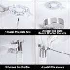 3-Pack Modern Pendant Lighting Satin Nickel,24W Light Chandelier with LED Bulb, Updated Housing and Bubble Kitchen Light for Kitchen,Dining Room,Living Room,Corridor and Restaurant, 6000K