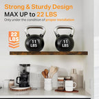 BAYKA Floating Shelves Set of 2, 22.5" Rustic Wood Wall Mounted Shelves for Bedroom, Living Room, Kitchen & Office, Hanging Display Shelf with 22 lbs Capacity (Rustic Brown)