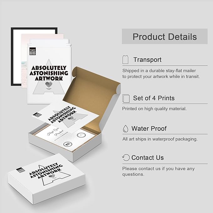 SIGNWIN Framed Collage Print Gallery Set 1980s Retro Miami Wall Art, Set of 4 Beach Landscape Wall Decor Prints, Nature Wilderness Wall Décor for Living Room, Bedroom - 11"x14" Black