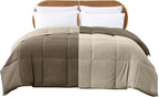 Modern Threads Down Alternative Reversible Comforter Taupe/Champagne Twin