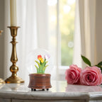 Fall Autumn Decor Tulip Snow Globe Musical, Tulip Themed Gifts, Indoor Fall Decorations, Thanksgiving Gift Ideas.