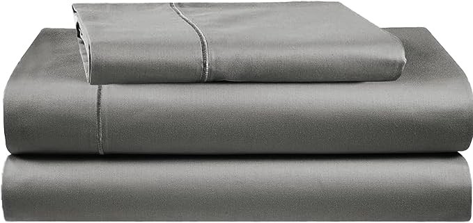 Tencel Sheets 3 Piece for Twin XL Bed - 100% Eucalyptus Lyocell Twin XL Sheets Set - Soft, Cooling & Breathable for Hot Sleepers - 16” Deep Pockets Hotel Quality Bedding Set - Grey