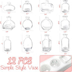Bud Vases Set of 12, Clear Glass Bud Vase in Bulk, Small Vases for Centerpiece Mini Modern Flower Vase Transparent, Wedding Party Table Home Decor