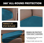 PrinceDeco Couch Cushion Cover Cushion Slipcover for Chair Sofa Cushion Furniture Protector Seat Cushion Sofa Cover for Dog Pet Kid with Elastic Straps Width Up to 29.5", Deep Teal