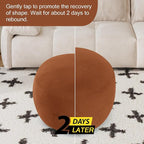 MeMoreCool Round Stuffed Pouf Ottoman Foot Rest, Floor Pouf Foot Stool with Soft Foam Chunk Filling, Small Round Ottoman Footstool Circle Footrest for Living Room, Coffee