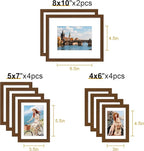 decorUhome Picture Frames Collage Wall Decor for Photo Gallery Display, Assorted Picture Frames set of 10 Including Two 8x10 / Four 5x7 / Four 4x6 for Family Wall Decor, Brown, 10 Pack