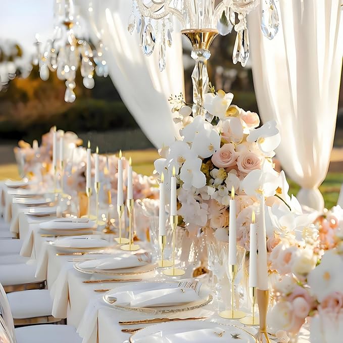 Taper Candle Holders,Tall Metal Candlestick Holders,Gold,Set of 54,Three Heights,Candle Stick Holder for Wedding Centerpiece Decoration,Dinning,Festival,Party or Home Decor