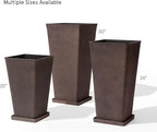 LA JOLIE MUSE 30 inch Tall Planters Set of 2, Indoor/Outdoor Rectangular Large V Shaped Taper Planters for Front Door