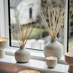 BLUEME Renew-Ivy & Rose, 16.91 Fl Oz Wellness Diffuser, Contains Essential Oil, Sustainable, Hand Finished, Premium, Luxury Ceramic, Natural Rattan Reeds