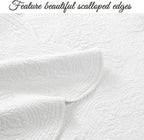 Cozy Line Home Fashions Pure Cotton Bedding Quilt Set (Blantyre - White, Oversized King - 3 Piece)