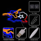 Texas Neon Sign Longhorn Neon Light for Wall Decor cowboy Neon Signs Colorful LED Neon Sign USB Powered LED Neon Light for Bedroom Living Room Mall Restaurant Shop Decor