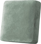 H.VERSAILTEX Velvet Stretch Couch Cushion Cover Plush Cushion Slipcover for Chair Cushion Furniture Protector Seat Cushion Sofa Cover (1 Piece Armchair Cushion Covers, Sea Grass)