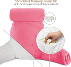 Nestl Reading Pillow Large Bed Pillow, Back Pillow for Sitting in Bed Shredded Memory Foam Chair Pillow, Reading & Bed Rest Pillows Light Pink Back Pillow for Bed, Bed Chair Arm Pillow with Pockets