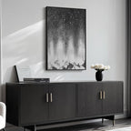 Framed Black and White Abstract Wall Art, Modern Large Canvas Paintings Artwork for Walls, Minimalist Abstract Starry Night Art Prints Pictures for Living Room Hallway Bedroom Office Bathroom Wall Decor 24x36 Inch