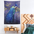 yowecso Peacock Tapestry - Purple Peacock Wall Hanging for Bedroom, Living Room & Dorm - Aesthetic Wall Decor - 60"x90"