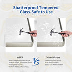 WEER 48X36 Inch Brushed Nickel Bathroom Mirror, Brushed Silver Metal Frame Mirror, Rounded Rectangle Silver Bathroom Vanity Mirror, Tempered Glass, Anti-Rust, Hangs Horizontally or Vertically