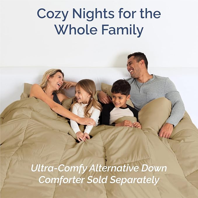 Split King Sheets Set 7 Piece - Includes 4 Pillowcases - Bed Sheets Split King - Soft Hotel Luxury Bedding - Cooling, Comfy and Breathable - 1 Flat & 2 Fitted & 4 Pillowcases w/ Deep Pockets - Beige